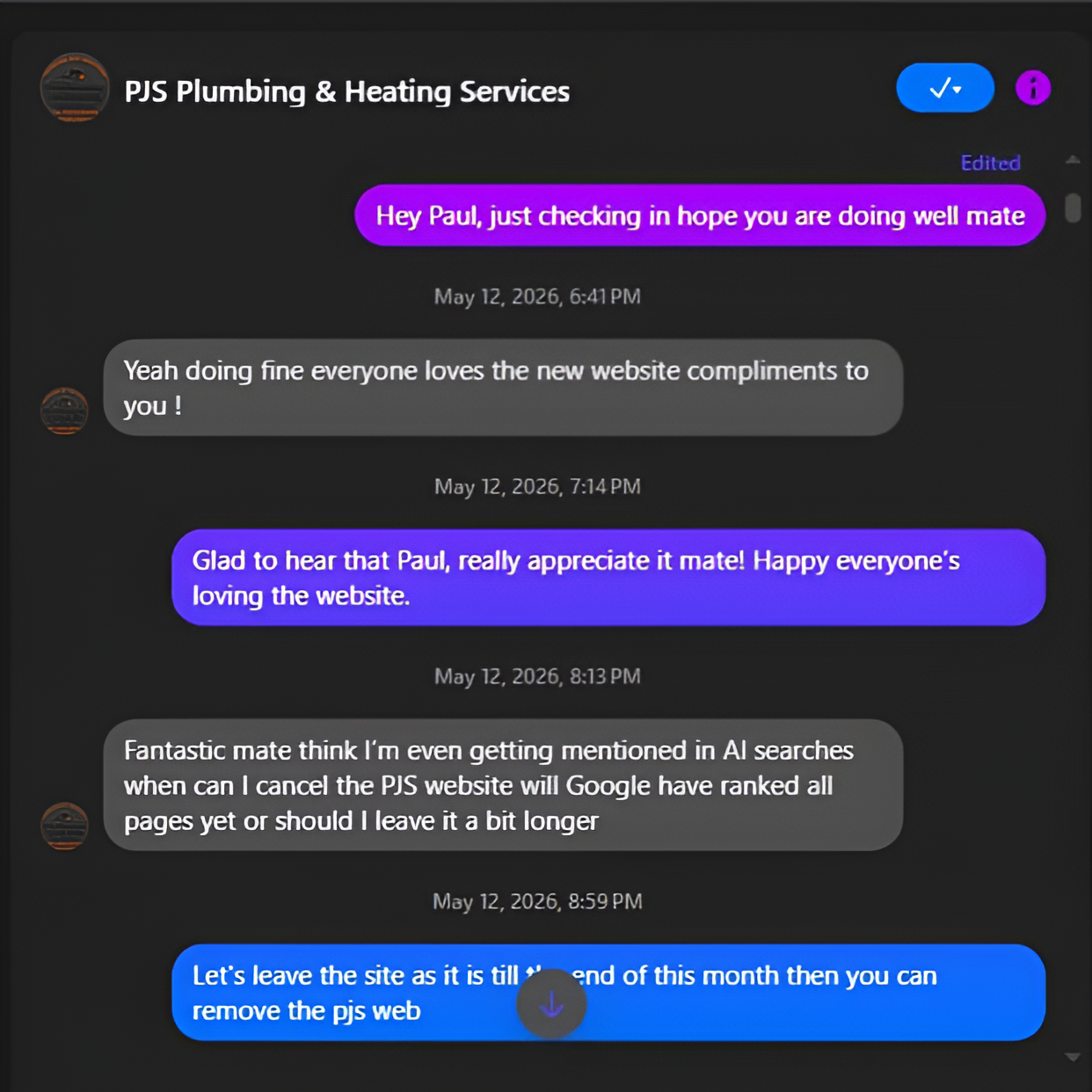 PJS Plumbing & Heating proof screenshot 1